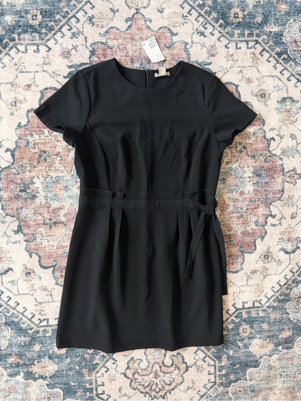 H&M Classic Black Sheath Dress with Waist Tie